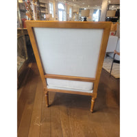 PAIR of Louis XVI Style Linen & Wood Chairs by Ballard Designs