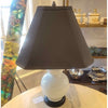 Vintage White Porcelain Table Lamp w/ Black Shade