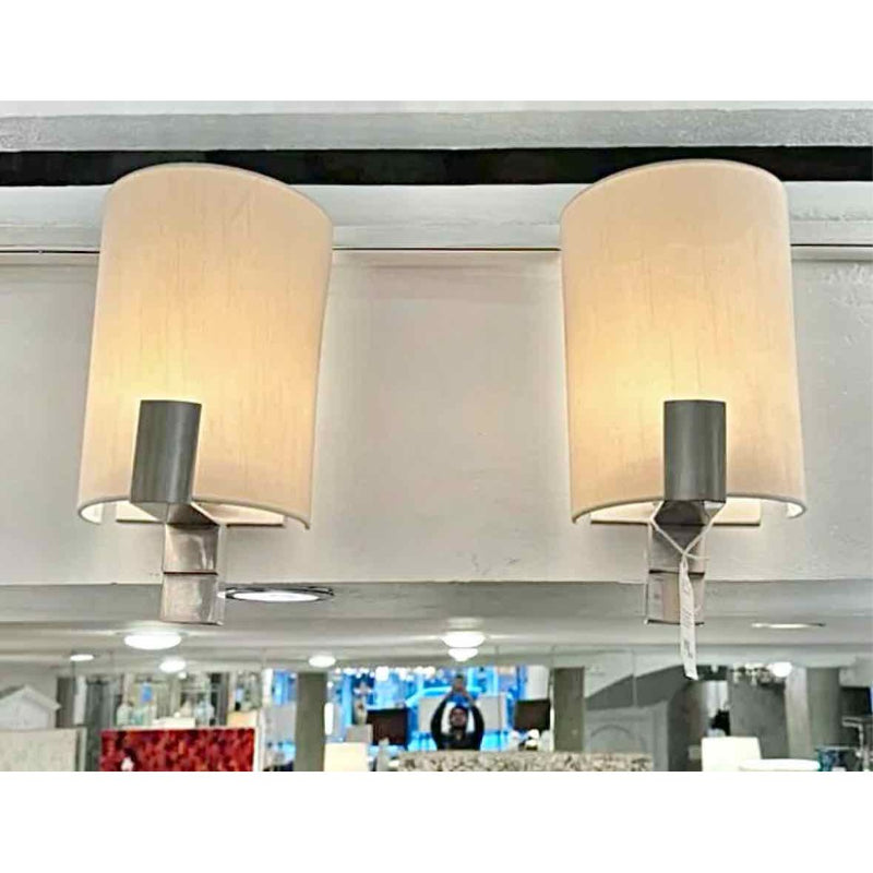 Pair of Sonneman Art Moderne, Art Deco Transitional Demi Cylindre Tape  Sconces