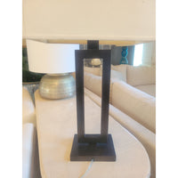 Black Metal Open Table Lamp w/ Shade