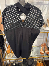 Roland Mouret Size 6 Black & White Blouse