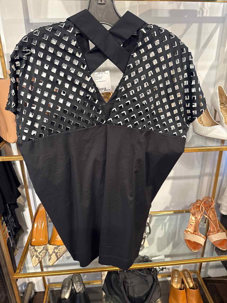 Roland Mouret Size 6 Black & White Blouse