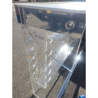 Mid-Century Illuminating Lucite & Mirrored Chrome Bar by Luigi Bardini - AS IS