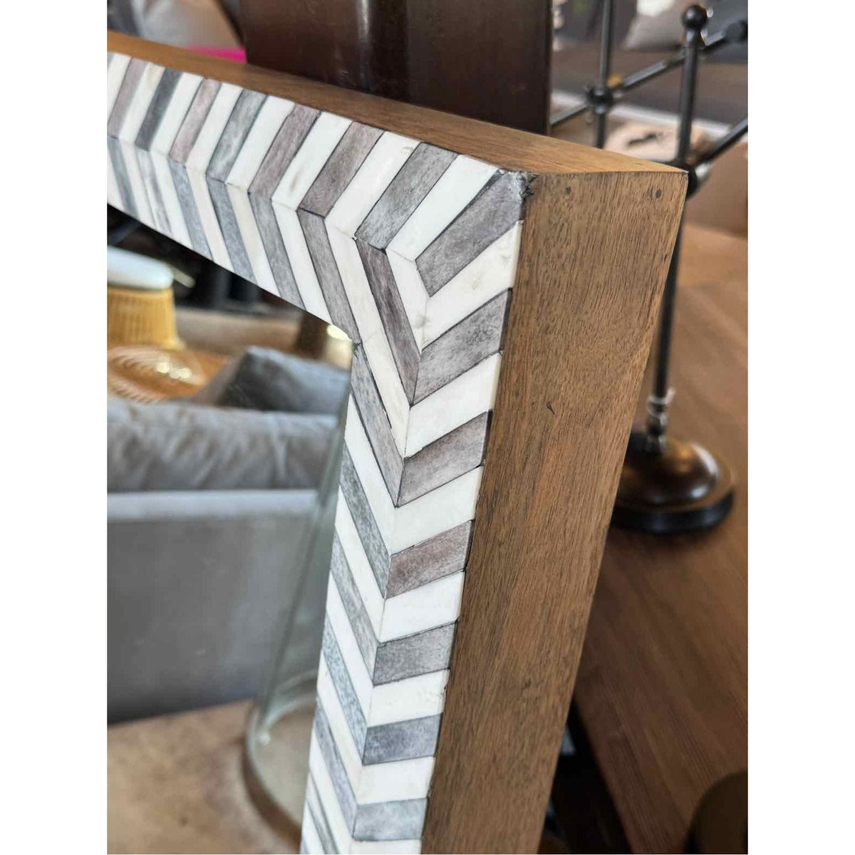 Rectangular Ivory Inlay Mirror