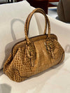 Prada Crocodile Caramel Satchel w/Magnetic Closesure 15"x4.5"x10"