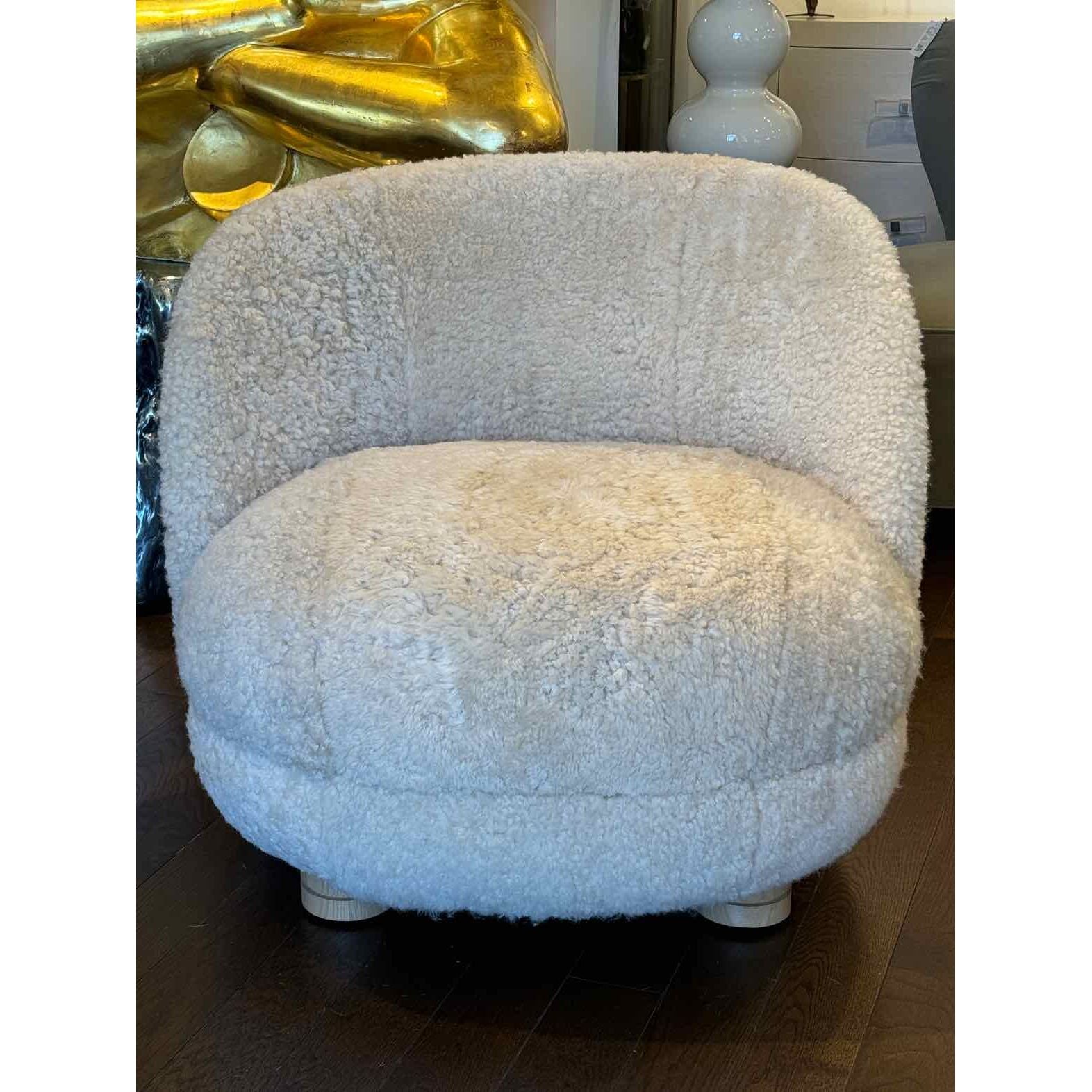 Custom Shearling Shea Club Chair 31"Wx26"Dx29"H