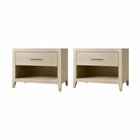 Pair of Graydon Bone Shagreen Open Night Stands