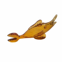 Orange Blanco Glass Fish in Crackle Glass