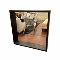 Recessed Mirror w/ Dark Wood Frame 4'Sq