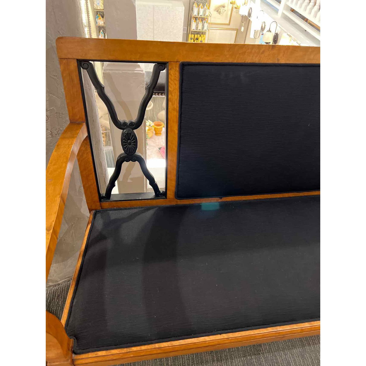 Neo-Classic Biedermeir Bench with Black Accents