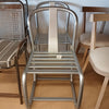 Set of 8 Silver-Painted Industrial-Style Wooden Chairs