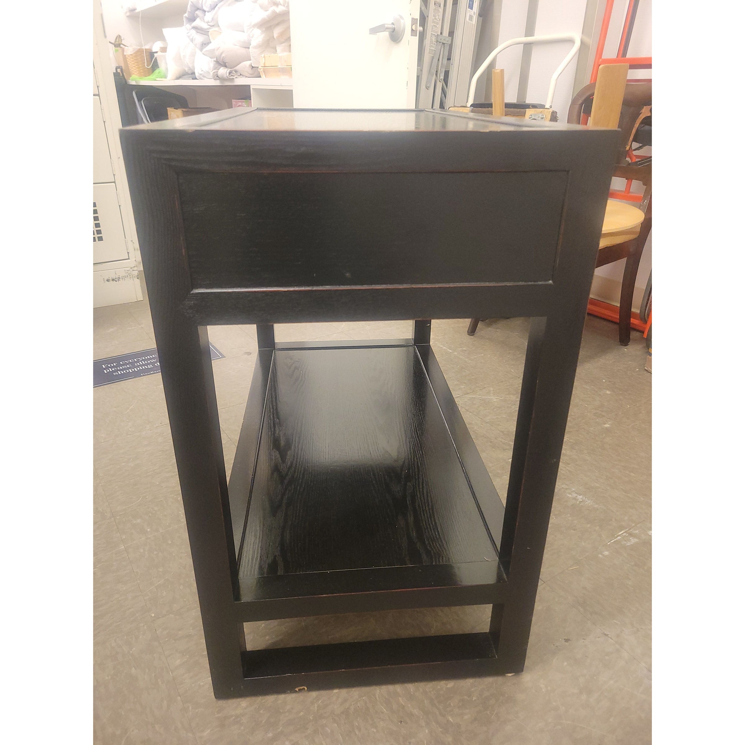 Black Wood Console Table w/ 2 Drawers