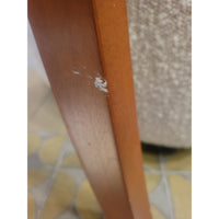 SET of 8 Custom Cherry Wood & Leather Dining Side Chairs by Dinec
