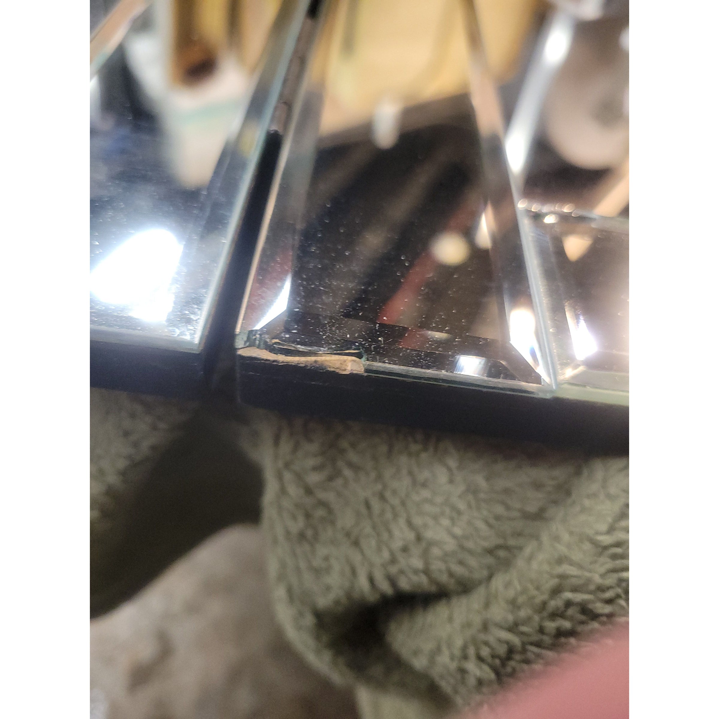 Mirrored Vanity w/ Tabletop Drawers & Folding Mirror (AS IS) - colletteconsignment.com