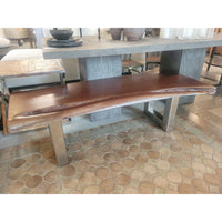Live Edge Walnut Coffee Table on Square Steel Legs