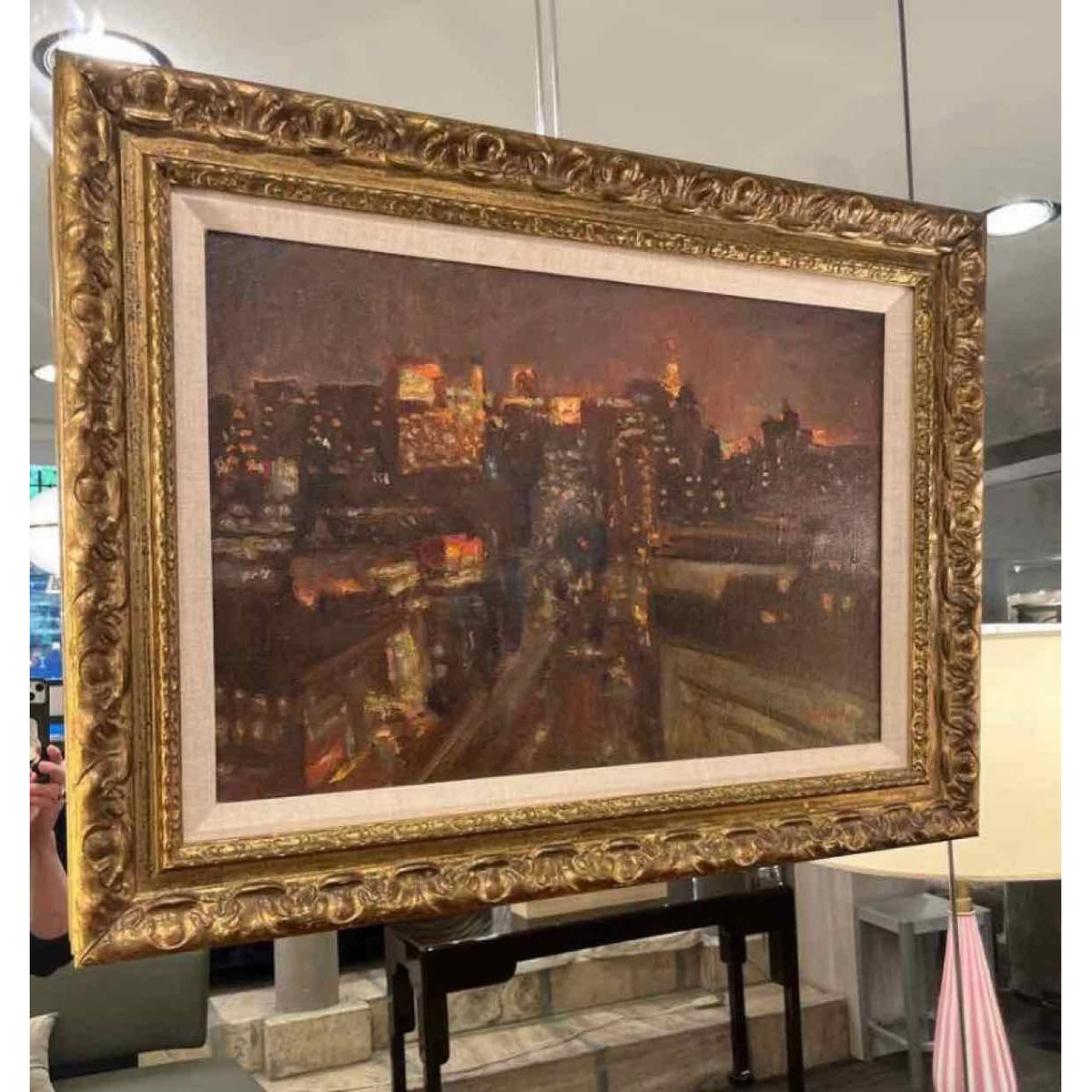 B. Lennon "New York Skyline" Oil on Canvas.