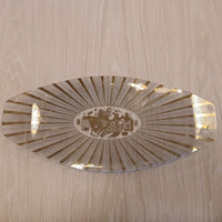 Georges Briard Gold Glass Flat Edge Oval Platter