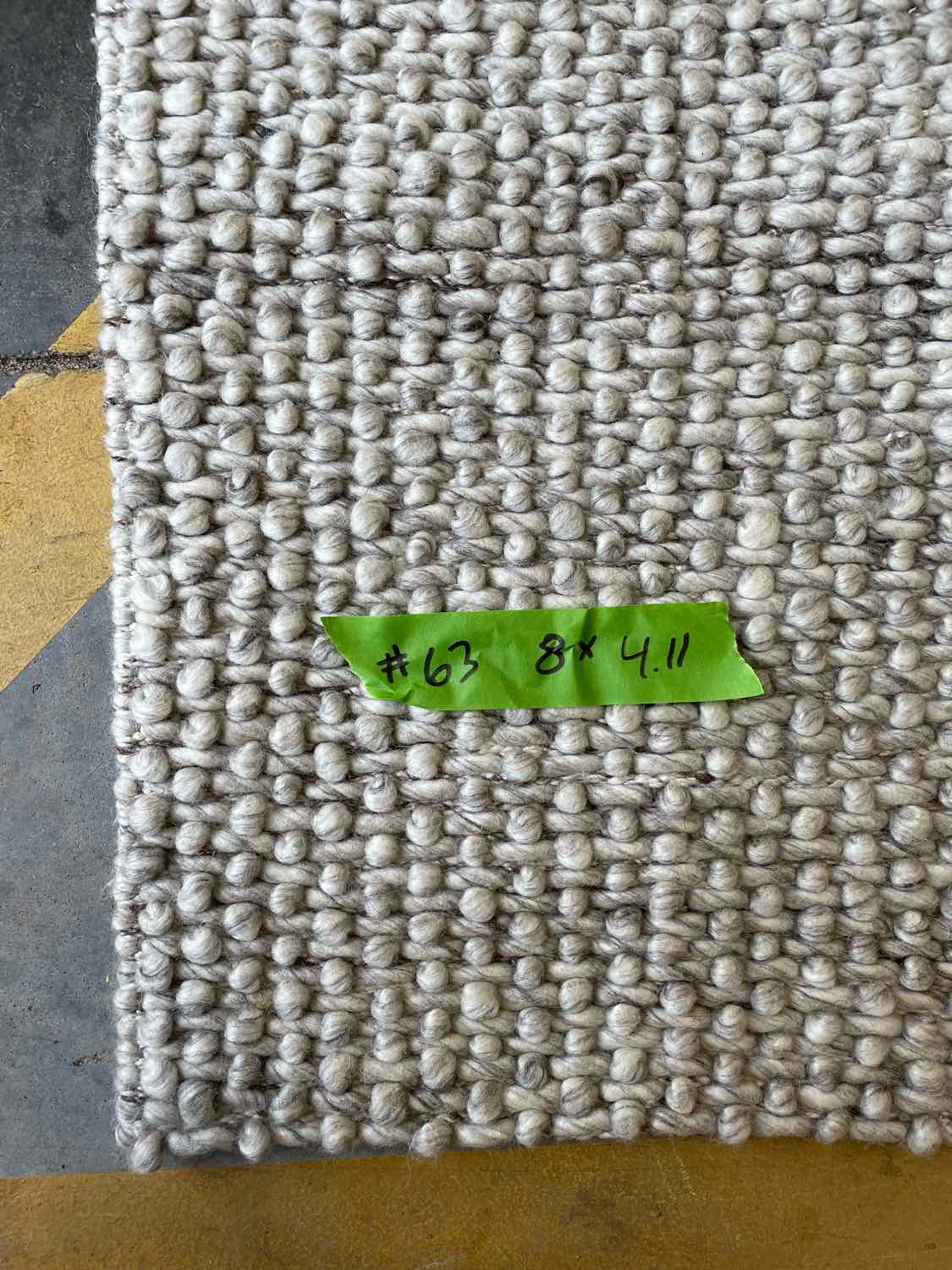 5' x 8' Chunky Knotted Gray Wool Rug #63