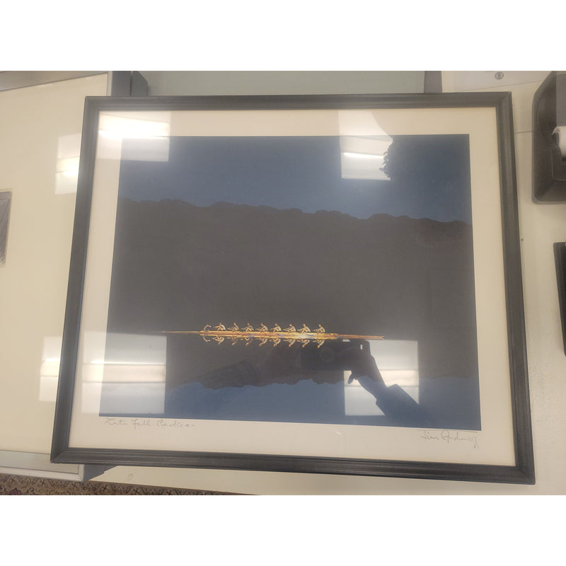 'Late Fall Practice' 1948 Princeton Rowing Print by Jim Anderegg in Frame - colletteconsignment.com
