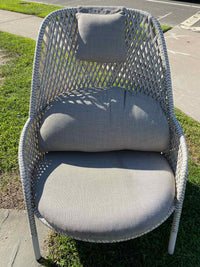 PAIR of All Weather Wicker Ahnda Lounge Chairs w/ Neck Pillow by Dedon (AS IS)