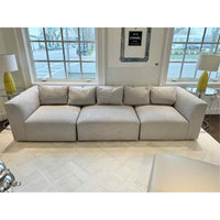 3-Pc Modular Sofa in Performance Woven Chenille Steel 116"Lx37"Dx26"H