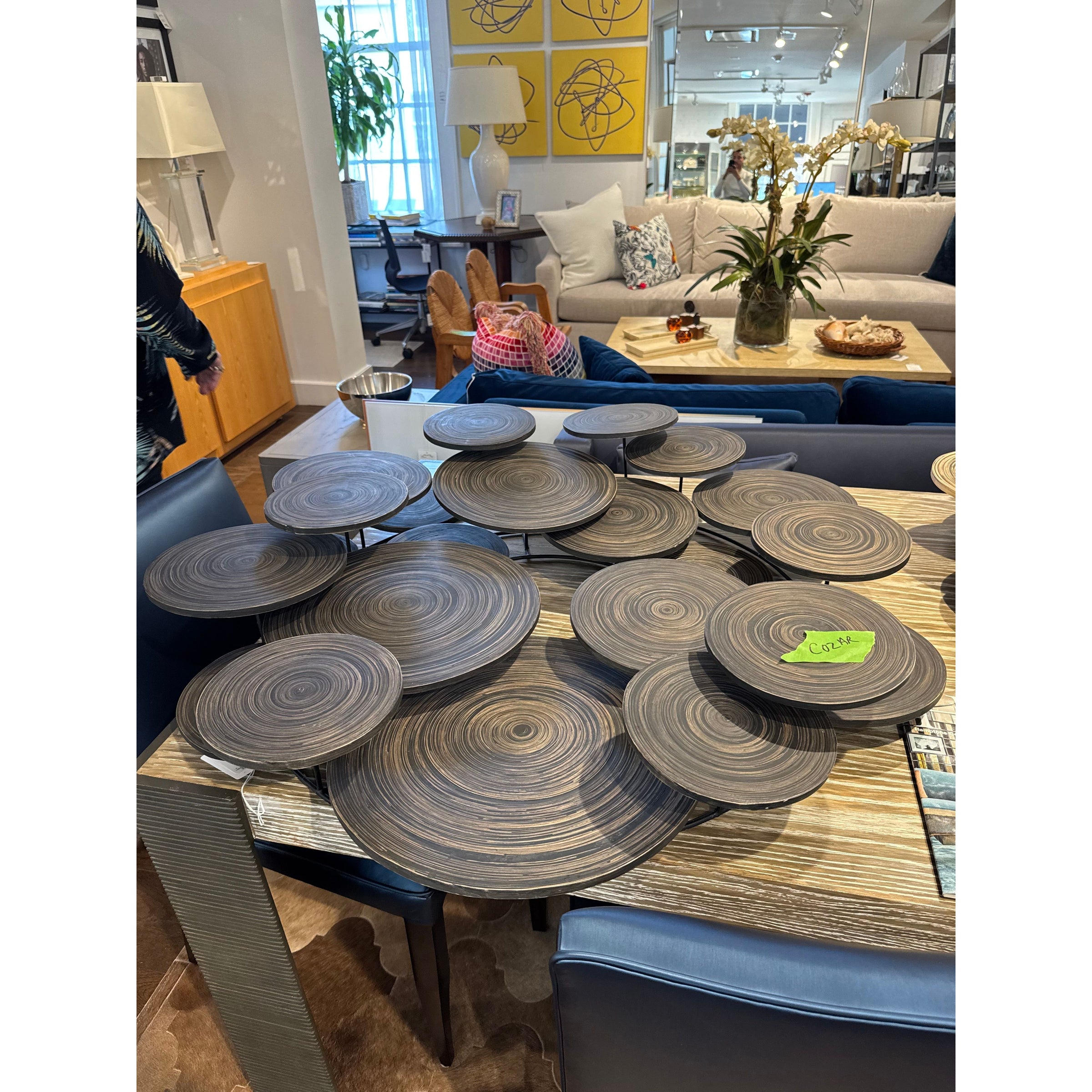 Dark Bamboo Overlapping Circles Wall Art