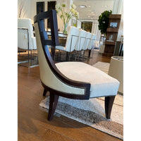 Leather Back Greek Key Lounge Chair by Thomas Pheasant for Baker (AS IS)