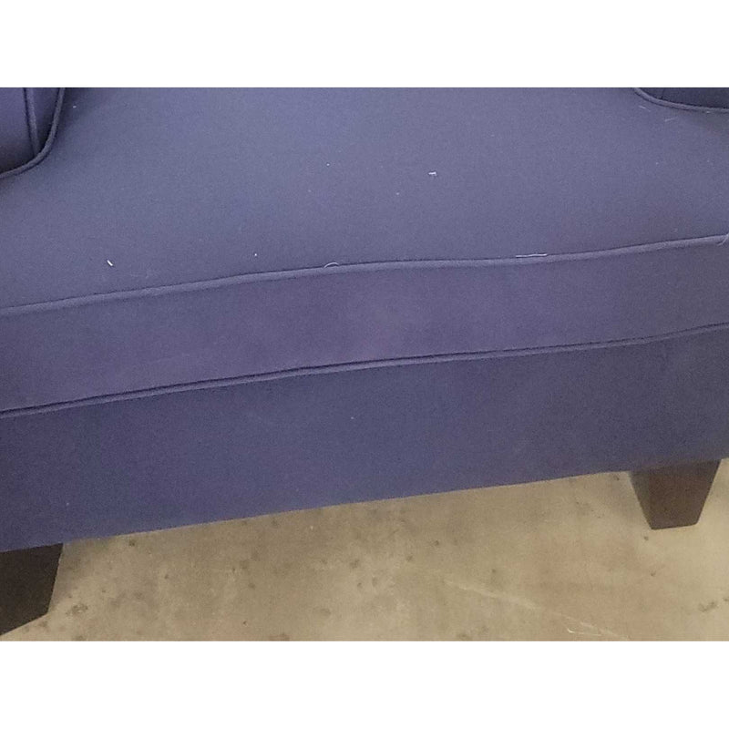 Indigo Wingback Arm Chair w/ Dark Wood Legs by PB - AS IS