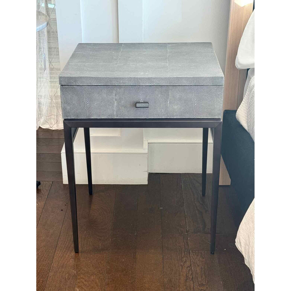 Mitchell Gold + Bob Williams Pair of Gray Shagreen Nightstands