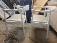 SET of 4 White Lacquered Mahogany Danish Dining Chairs by Villa & House (AS IS)