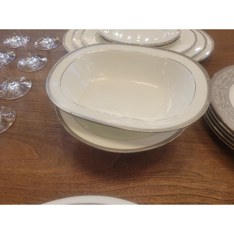 Oval Vegetable Bowl, Noritaki 'Rochelle' Platinum