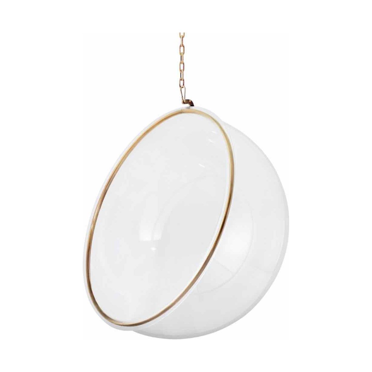 Hanging Brass & Acrylic Bubble Chair