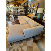 Italia Taper Arm Perf. Velvet Chaise Sofa on Burnished Bronze Base by RH