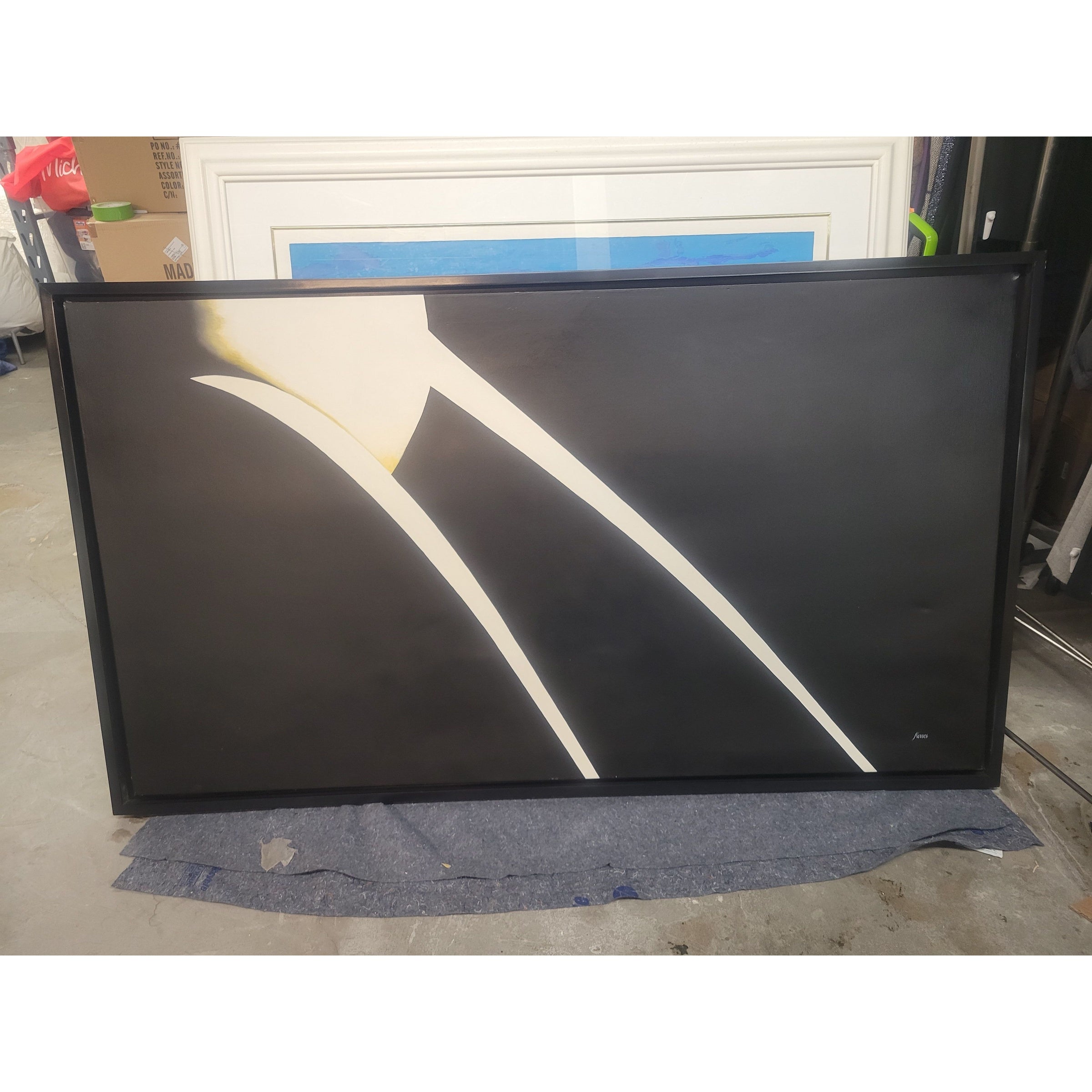 'Bread' Painting by Stanley Kovics in Black Frame