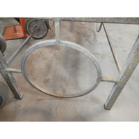 Custom Hessian Upholstered Metal Bench (AS IS) - colletteconsignment.com