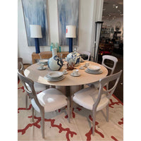 5-ft Round Whitewash Ash Wood Dining Table