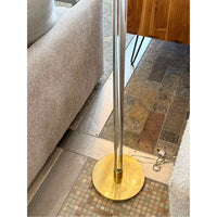 Glass Rod Brass Floor Lamp w/ White Shade