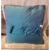 Peacock Lace Over Teal Silk Throw Pillow w/ Down Insert