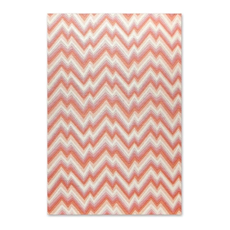 10.5x13-ft Grapefruit Chevron 'Catalyst' Wool Rug by Merida