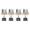 SET of 4 Gray Powder-Coated Steel Swivel Stools w/ Leather Seats - AS IS