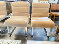 SET of 8 Wool Mohair Cantilever Dining Chairs by Pace (AS IS)