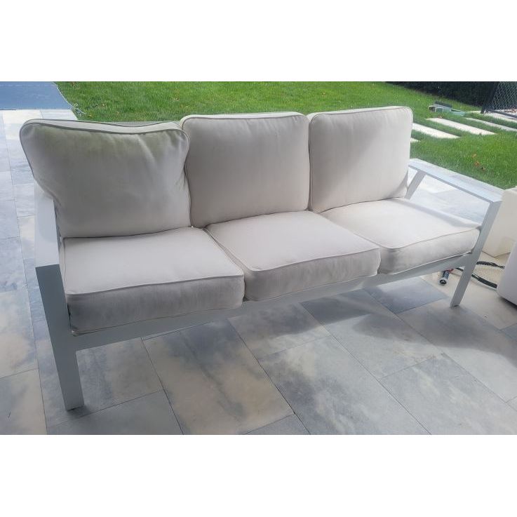 White Metal Sofa w/ Cushions by Castelle