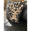 Black & White Velvet Design Pillow with Bead Trimming