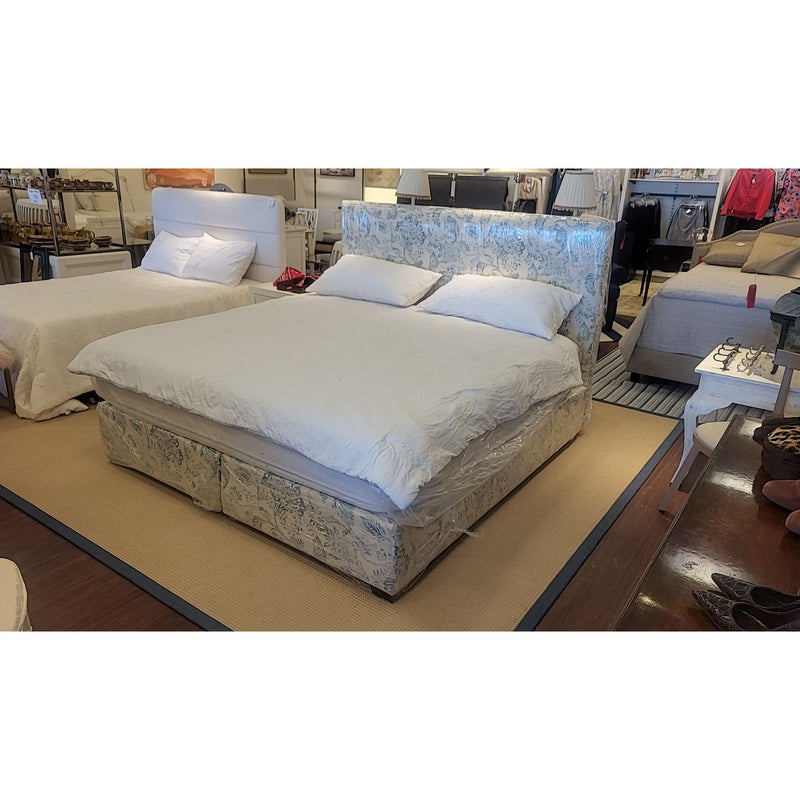 Custom Upholstered King-Sized 'Paul' Platform Bed by MG&BW - colletteconsignment.com