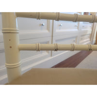 SET of 8 Bulgarian Faux Bamboo Dining Chairs w/ Tan Cushions - AS IS