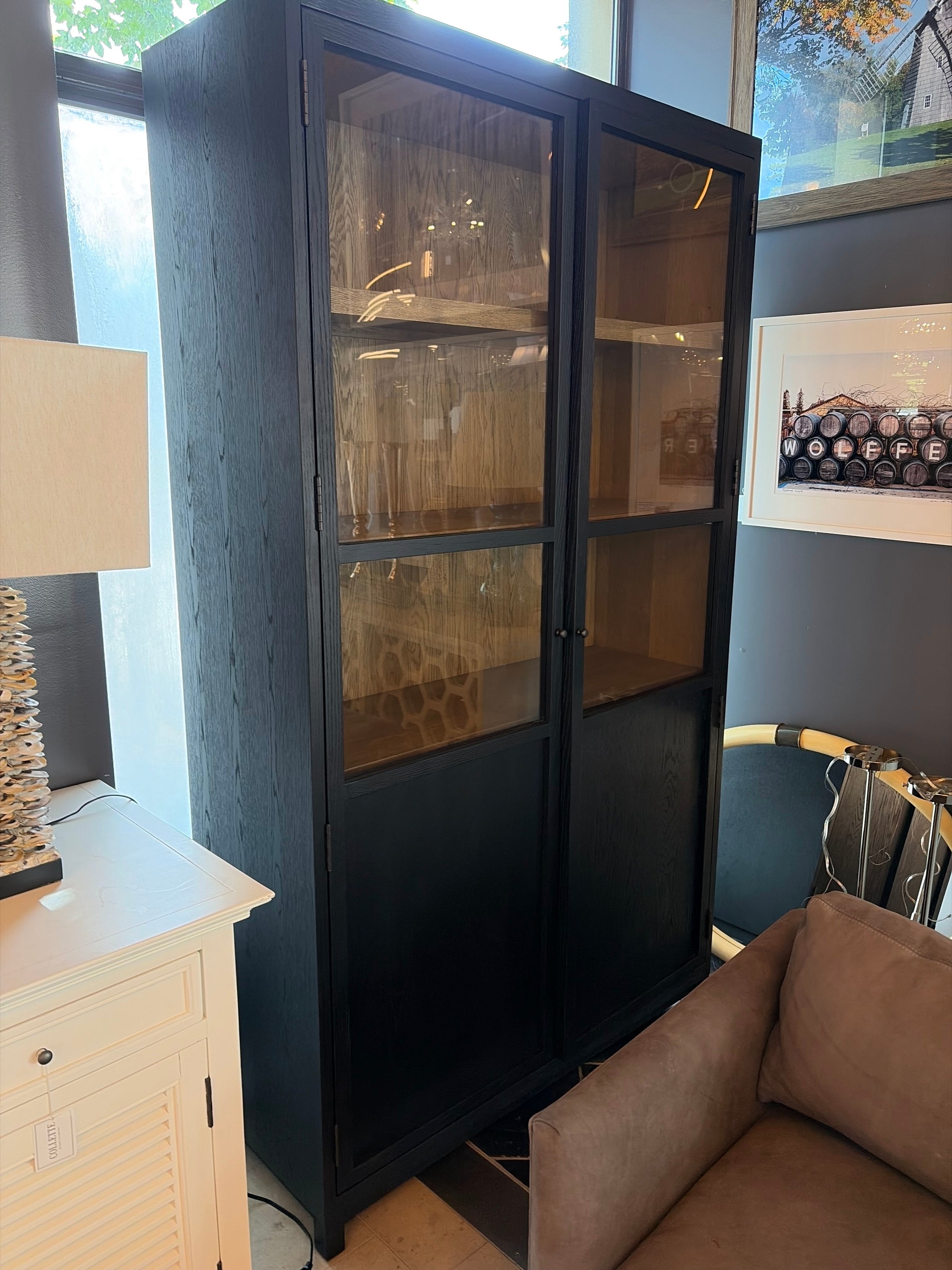 Black Ebonized Wood Emrys Cabinet by McGee & Co.
