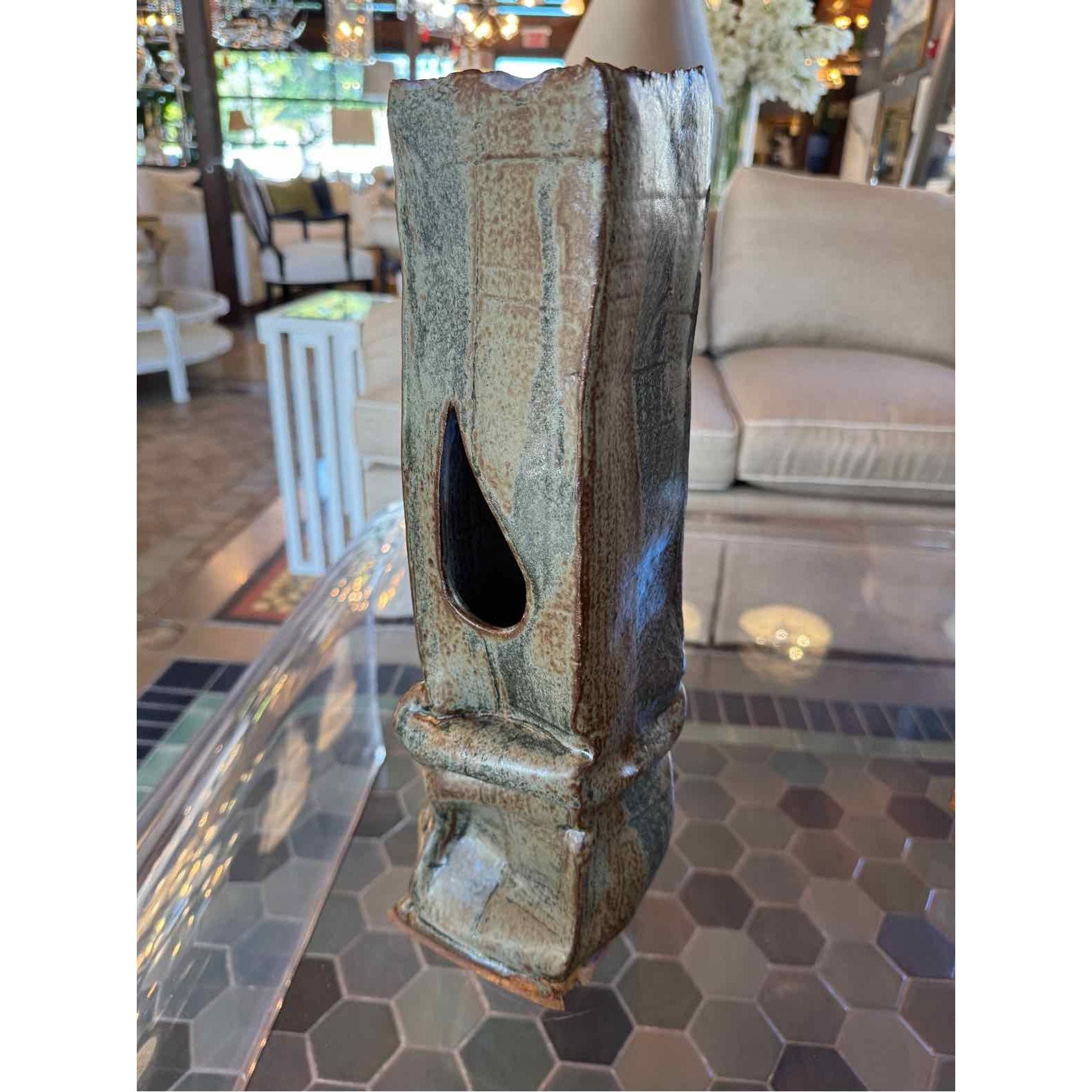 Ikebana Green Tower Sculptural Vase