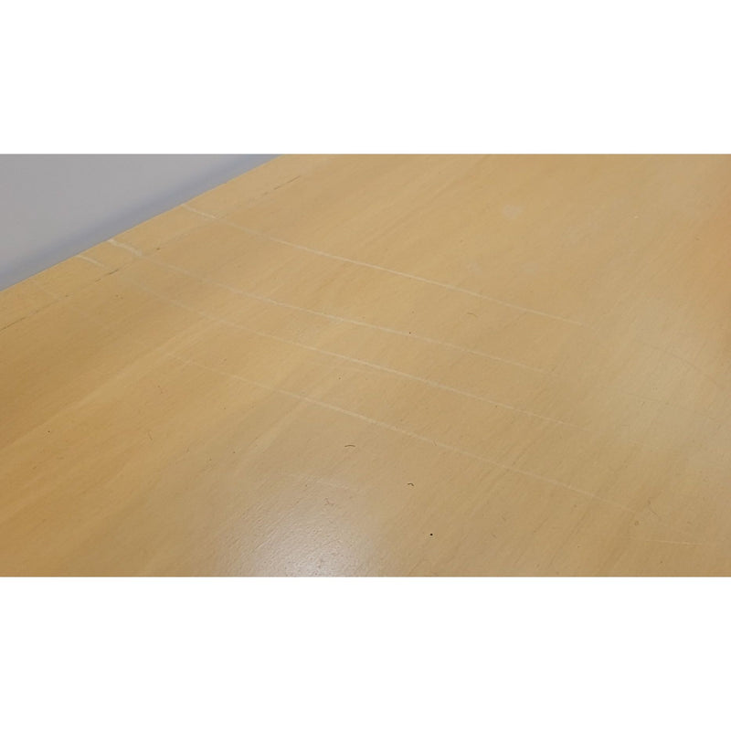 Natural Wood Bench w/ White Leather Cushion