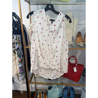 Rag & Bone Size L White/red Blouse
