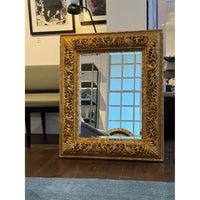 Large Rectangular Mirror w/ Carved Cherubs